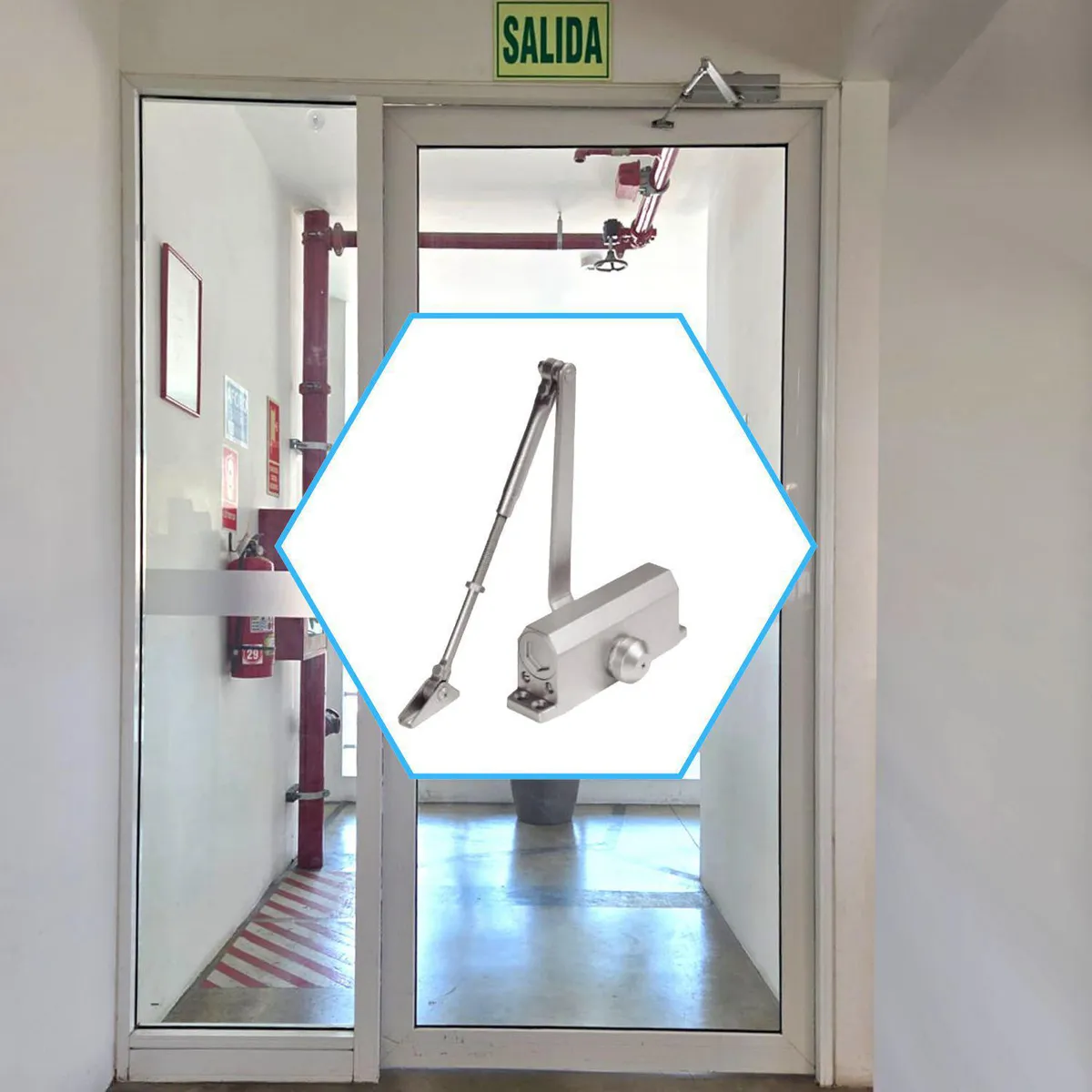 TRAVEX - Brazo Hidráulico para Puerta Acero 502 45Kg