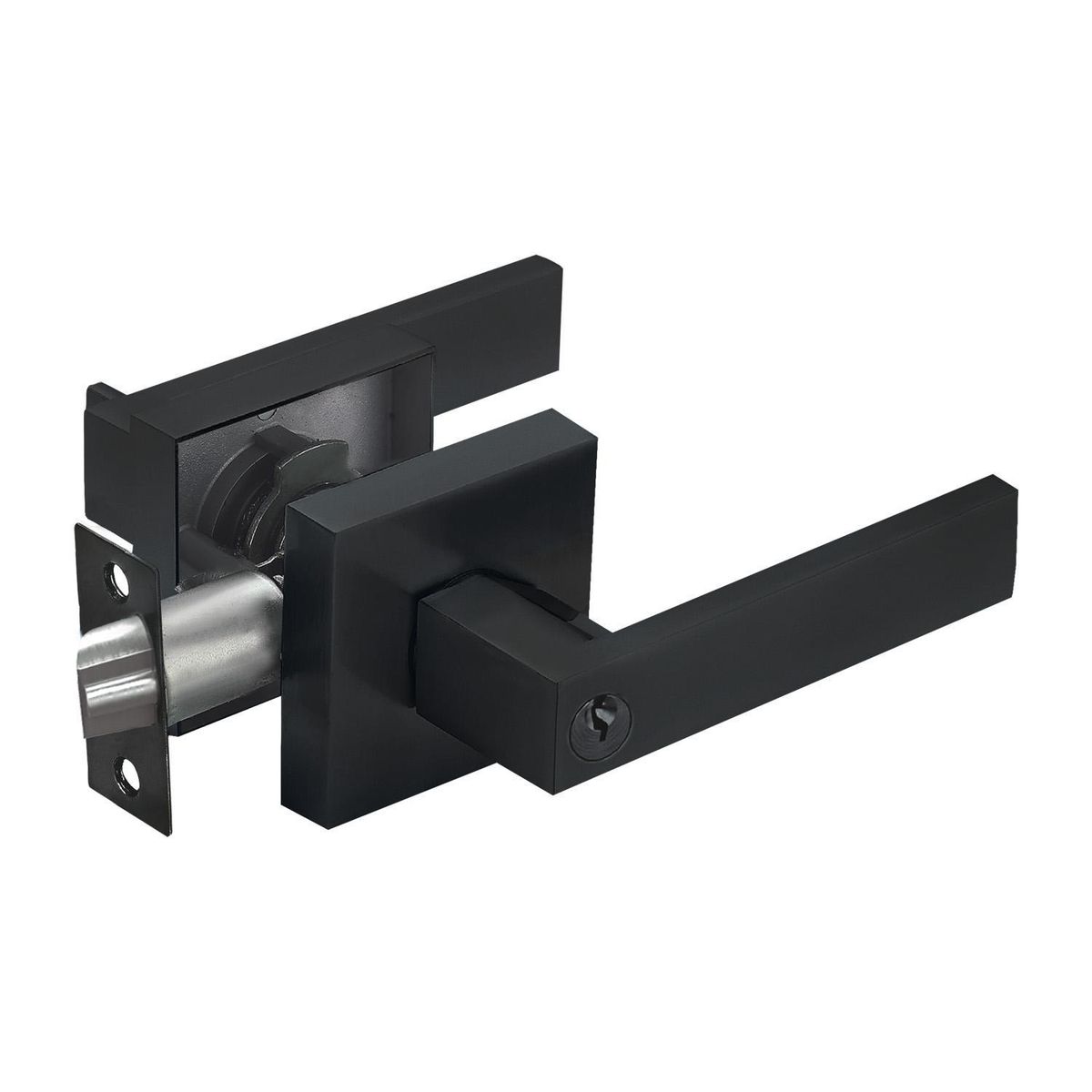 TRAVEX - Cerradura de Manija Tubular LIZA B20NM Baño Negro Mate TRVX