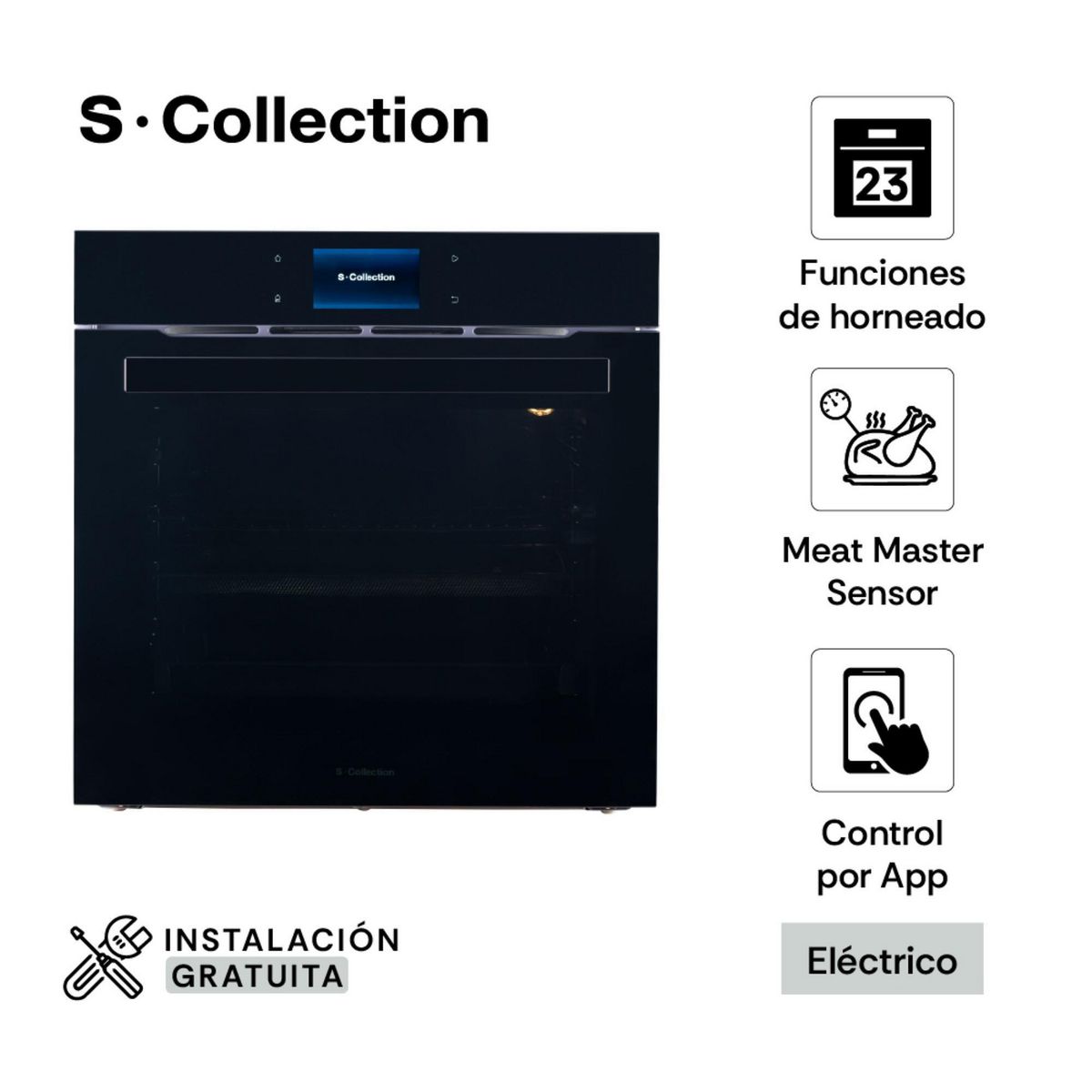 SCOLLECTION - Horno Eléctrico Empotrado 77 Litros S-C Pure Black D3 TFT
