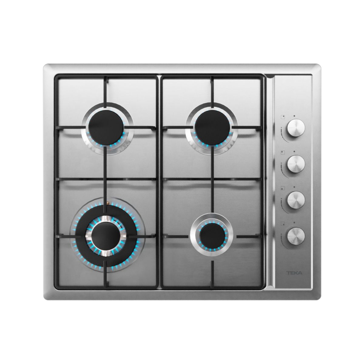 TEKA - Combo Cocina Empotrable 4 Hornillas + Campana Extractora Duetto Plus Inox Teka