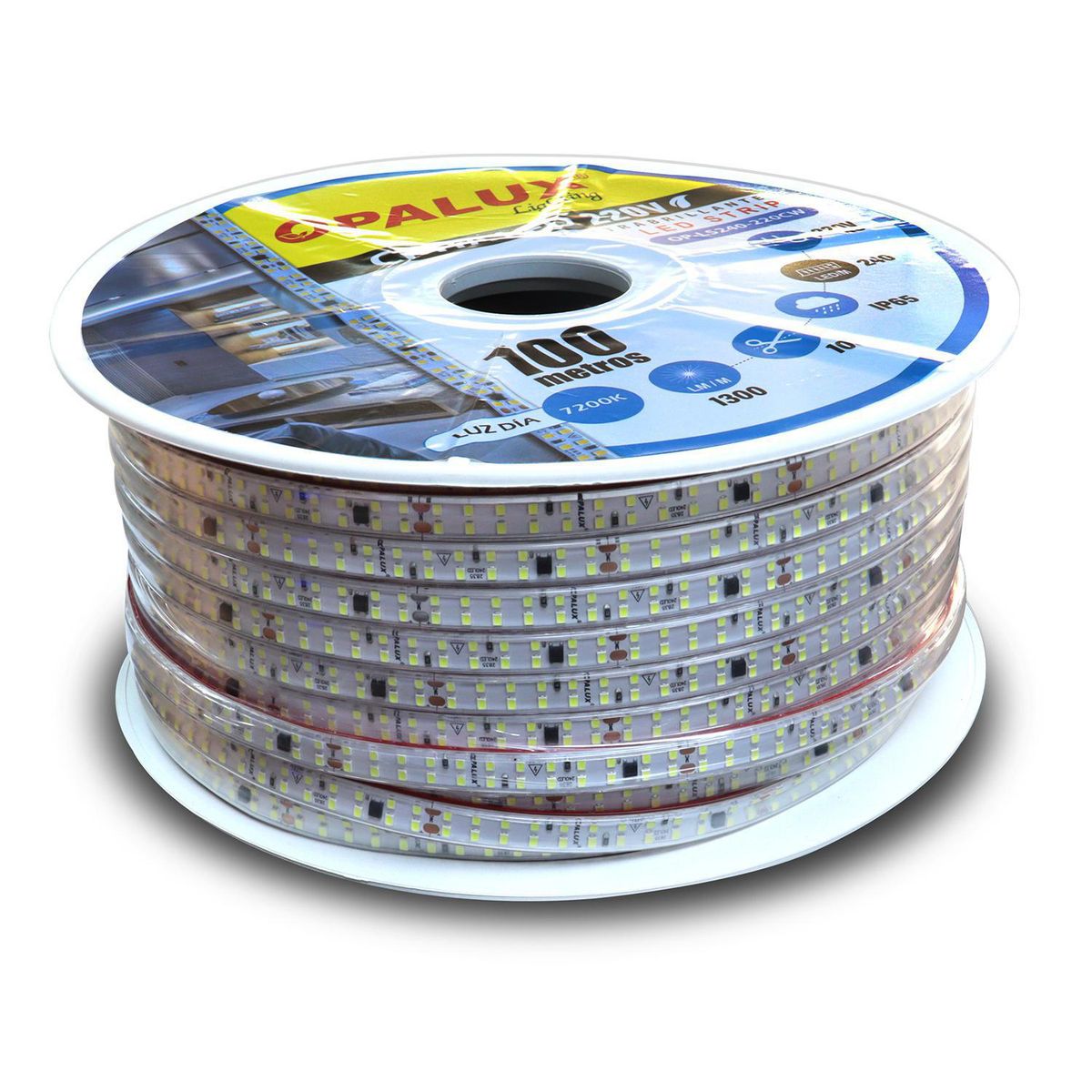 OPALUX - Rollo Tira LED 240 LED 220 V 100 m Luz Fría