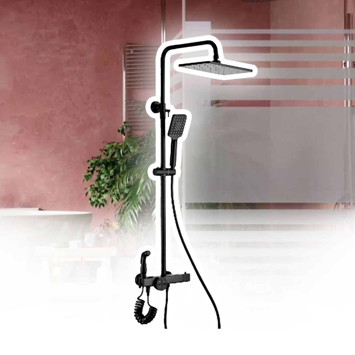 GENERICO - Ducha Shower Kit Negro 9405