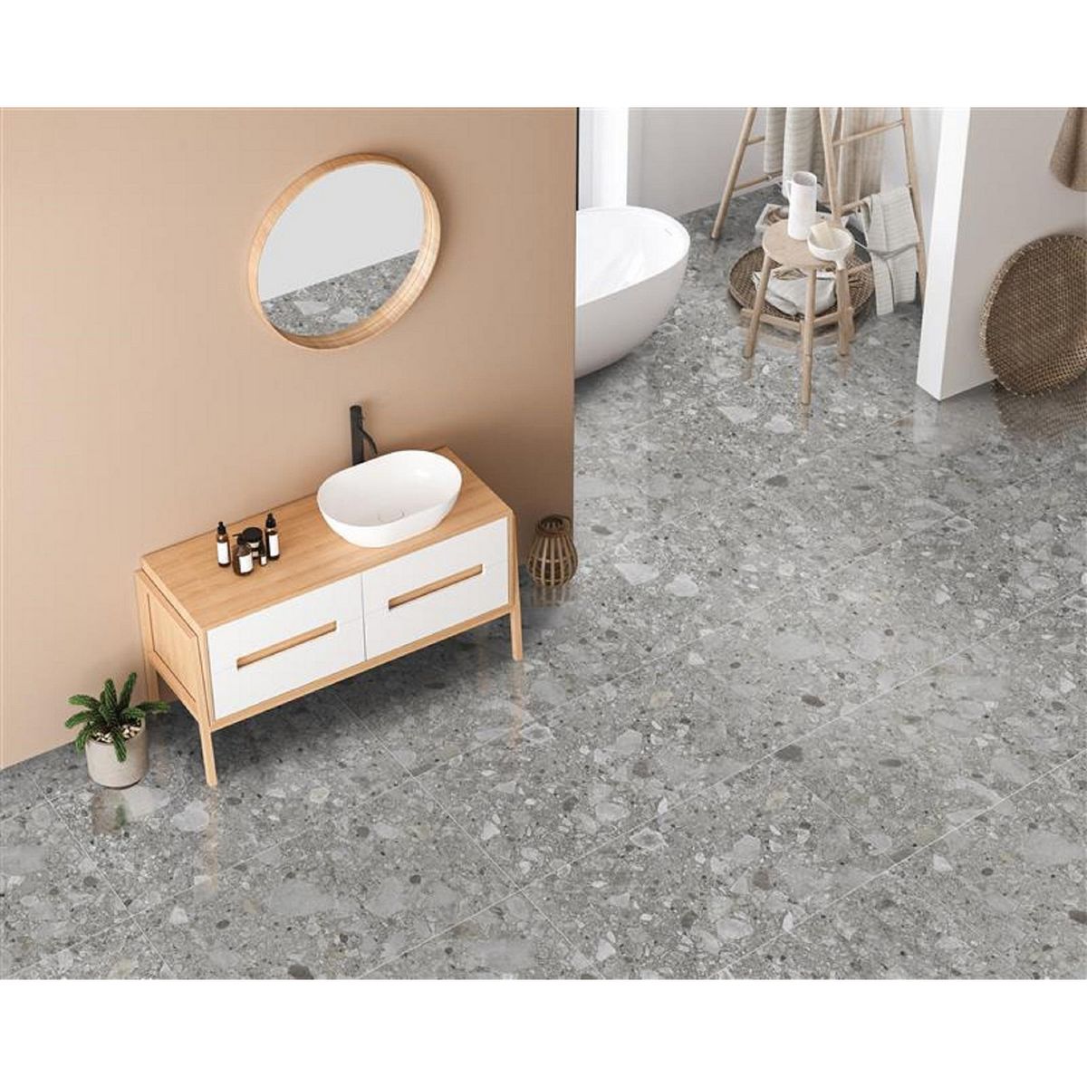 SAN LORENZO - Porcelanato Marmolado Gris 2.16m2 