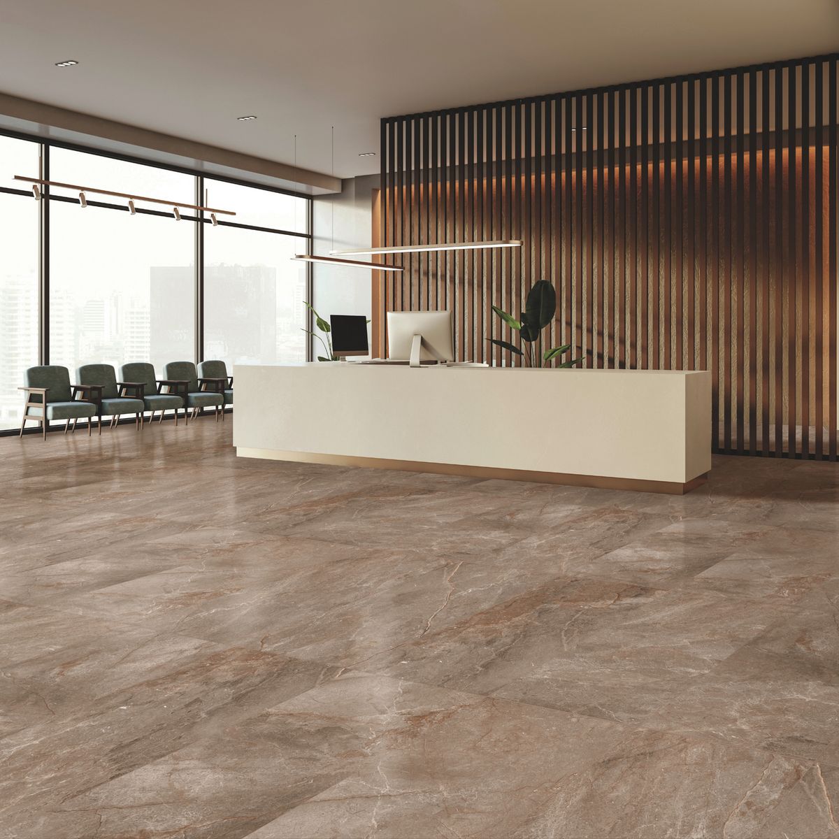 SAN LORENZO - Porcelanato Marmolado Café 2.16m2 