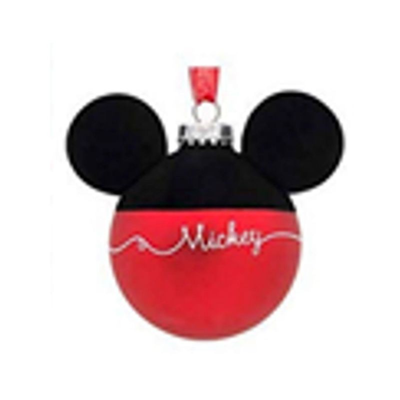 DISNEY - 2 Esferas de Navidad Negro/Rojo Mickey y Minnie