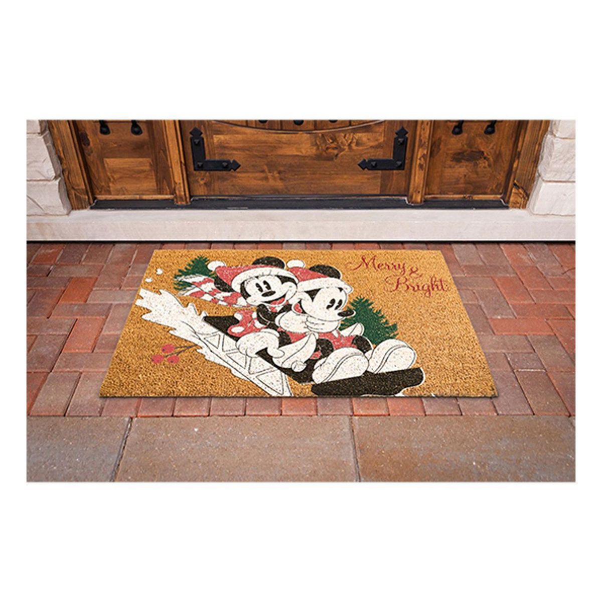 DISNEY - Tapete De Piso Mickey y Minnie Rojo y Blanco