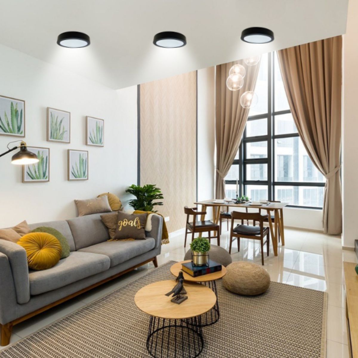 GZ LIGHTING - Panel Led Adosable Red. 12W Luz Fría Negro