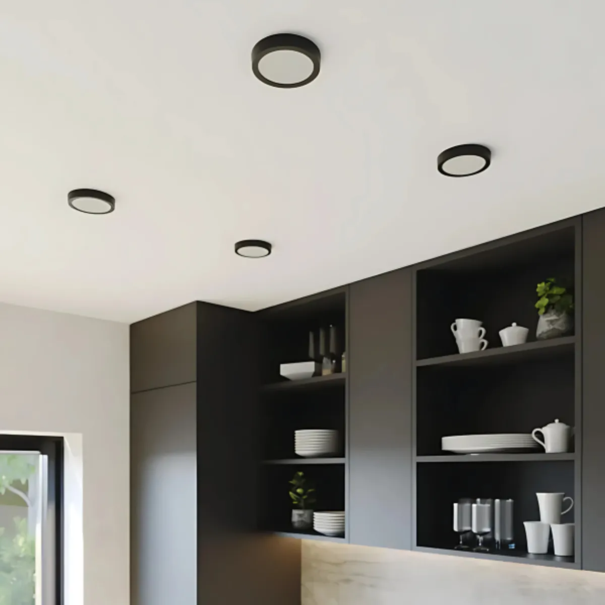 GZ LIGHTING - Panel Led Adosable Red. 24W Luz Cálida Negro