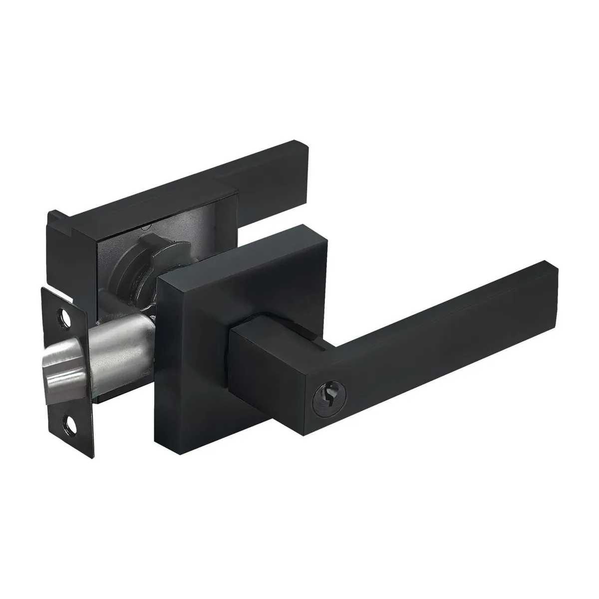 TRAVEX - Cerradura de Manija Dormitorio Liza Negro Mate