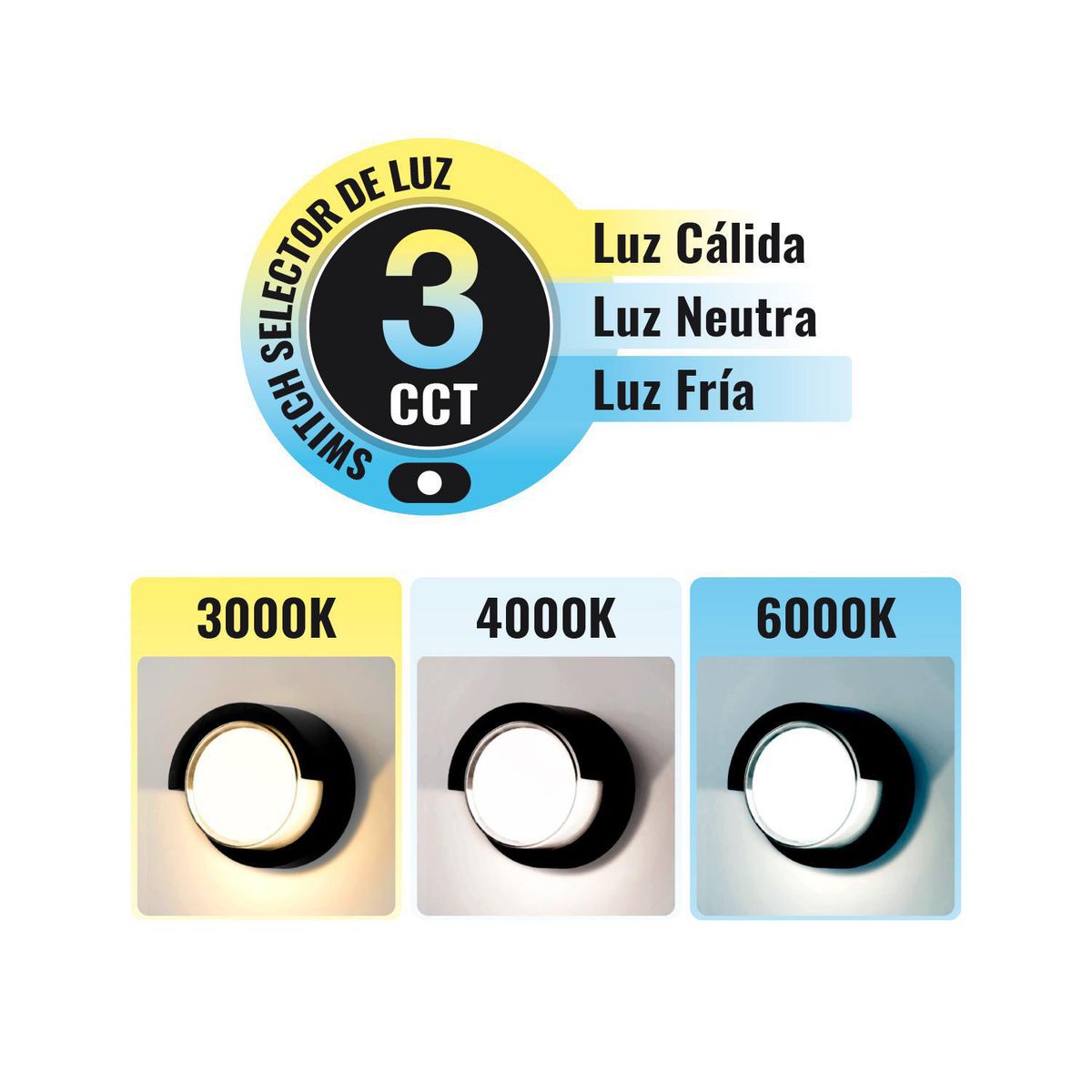 LIGHTECH - Aplique Emma Luces LED 15W 3 Tonos Negro