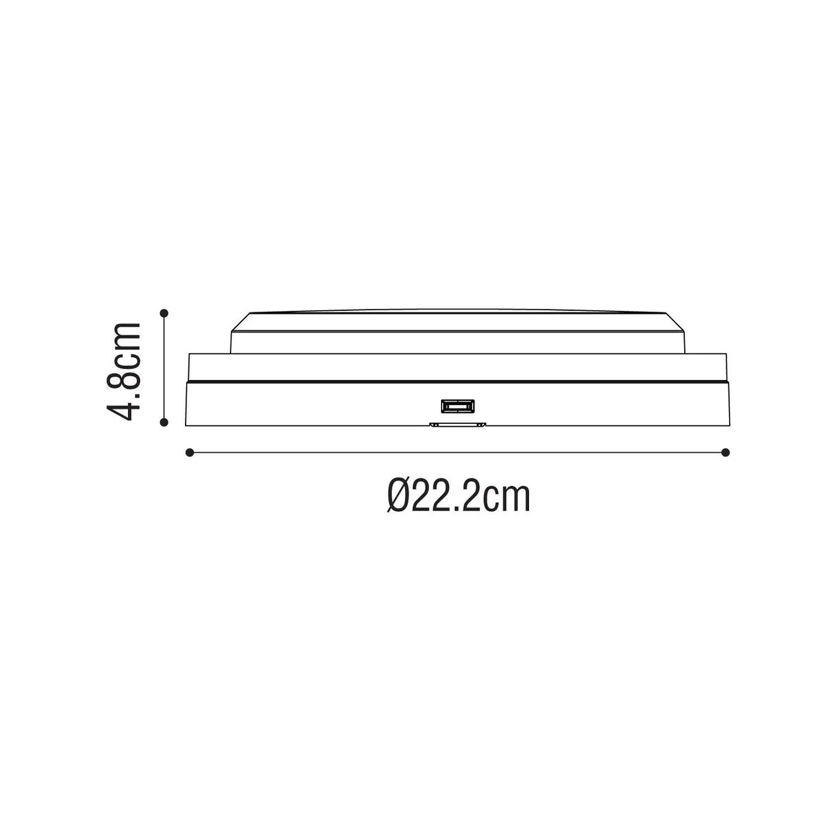 LIGHTECH - Plafón Kala 20 W 3 Tonos Policarbonato Negro 23 cm