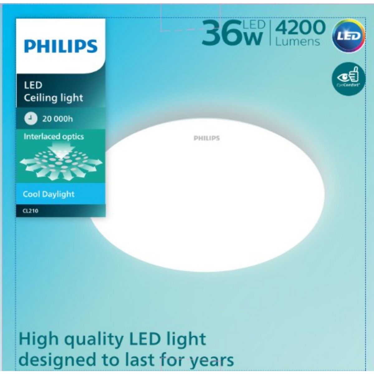 PHILIPS - Plafón LED 36W Luz Fría Redondo