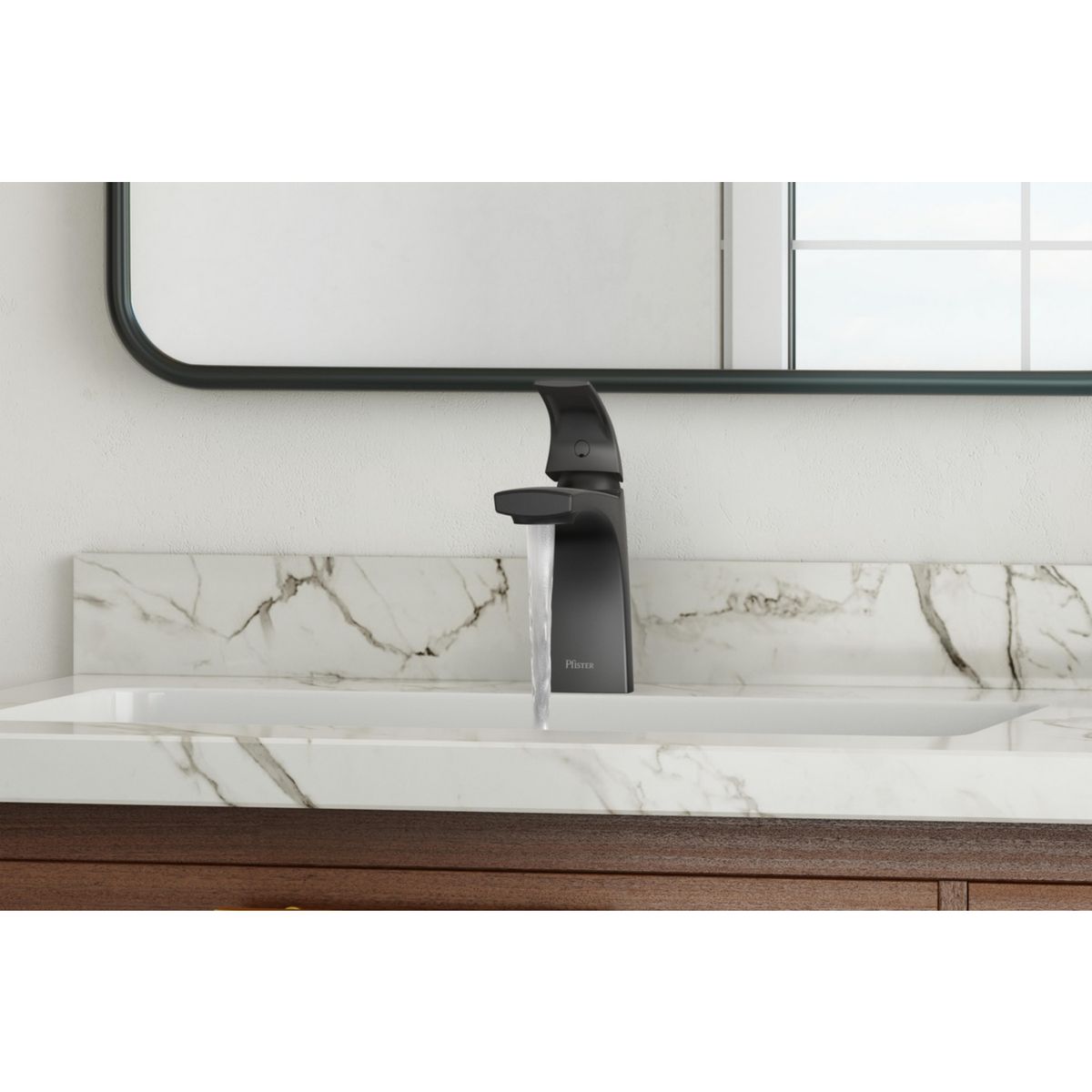 PFISTER - Lavatorio Monocomando Baja Karci Negro Mate