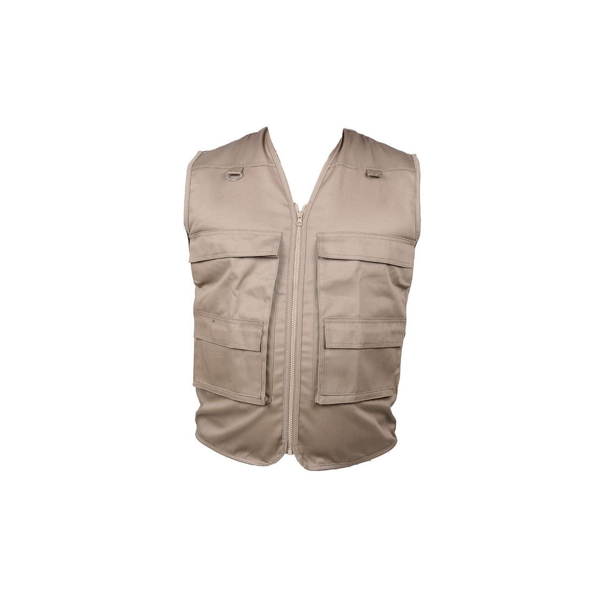  - Chaleco Drill Multibolsillo Pescador Beige Talla XL