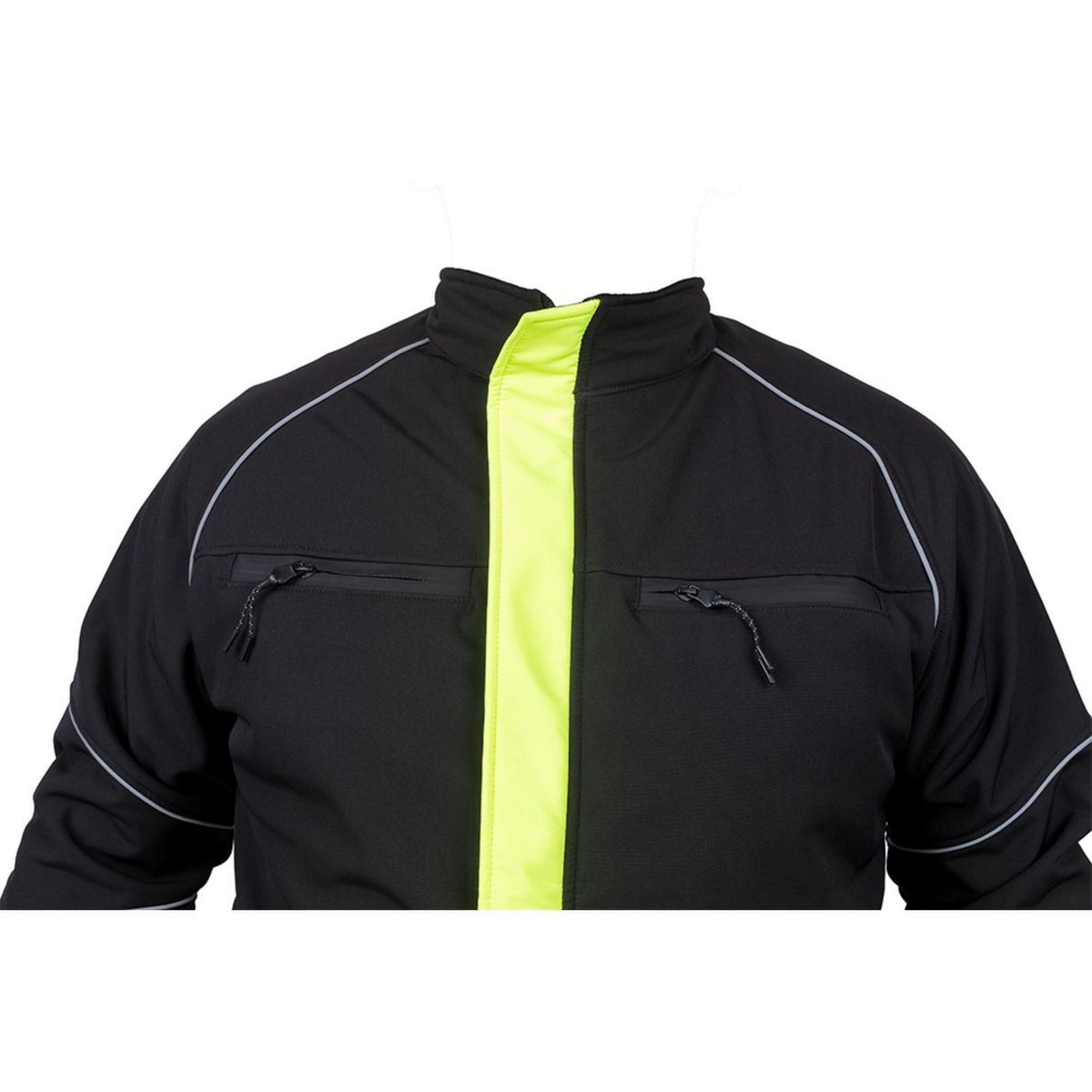  - Casaca Softshell Negro Amarillo Cinta 3M Talla XL