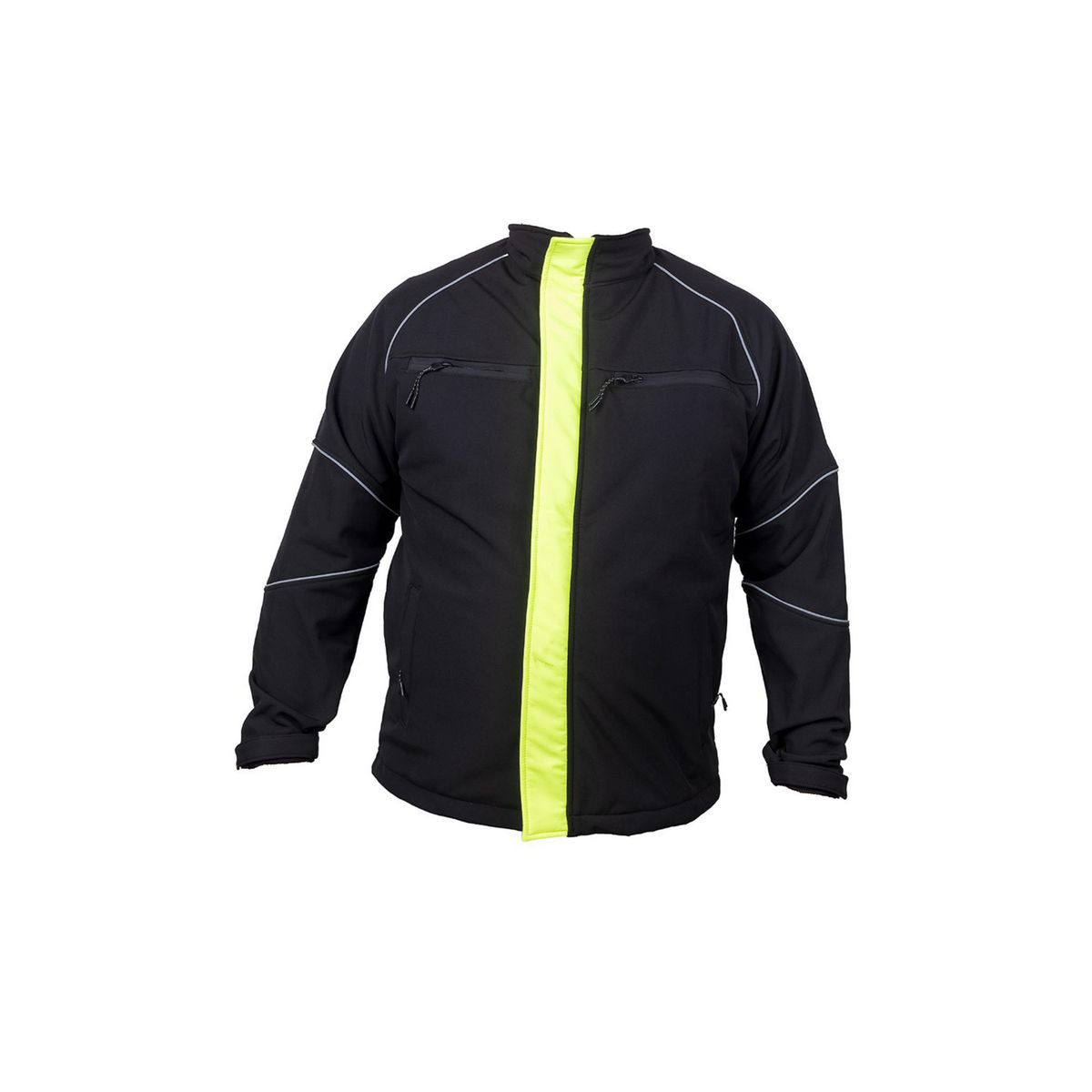  - Casaca Softshell Negro Amarillo Cinta 3M Talla XL