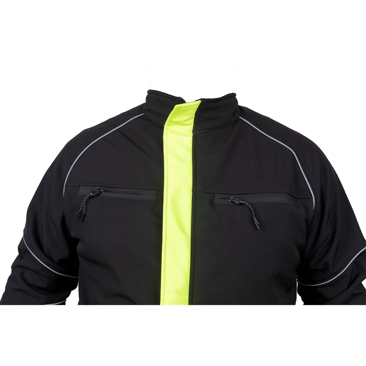  - Casaca Softshell Negro Amarillo Cinta 3M Talla L