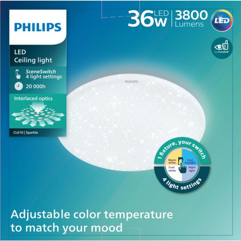 PHILIPS - Plafón LED Sparkle 36W Tricolor