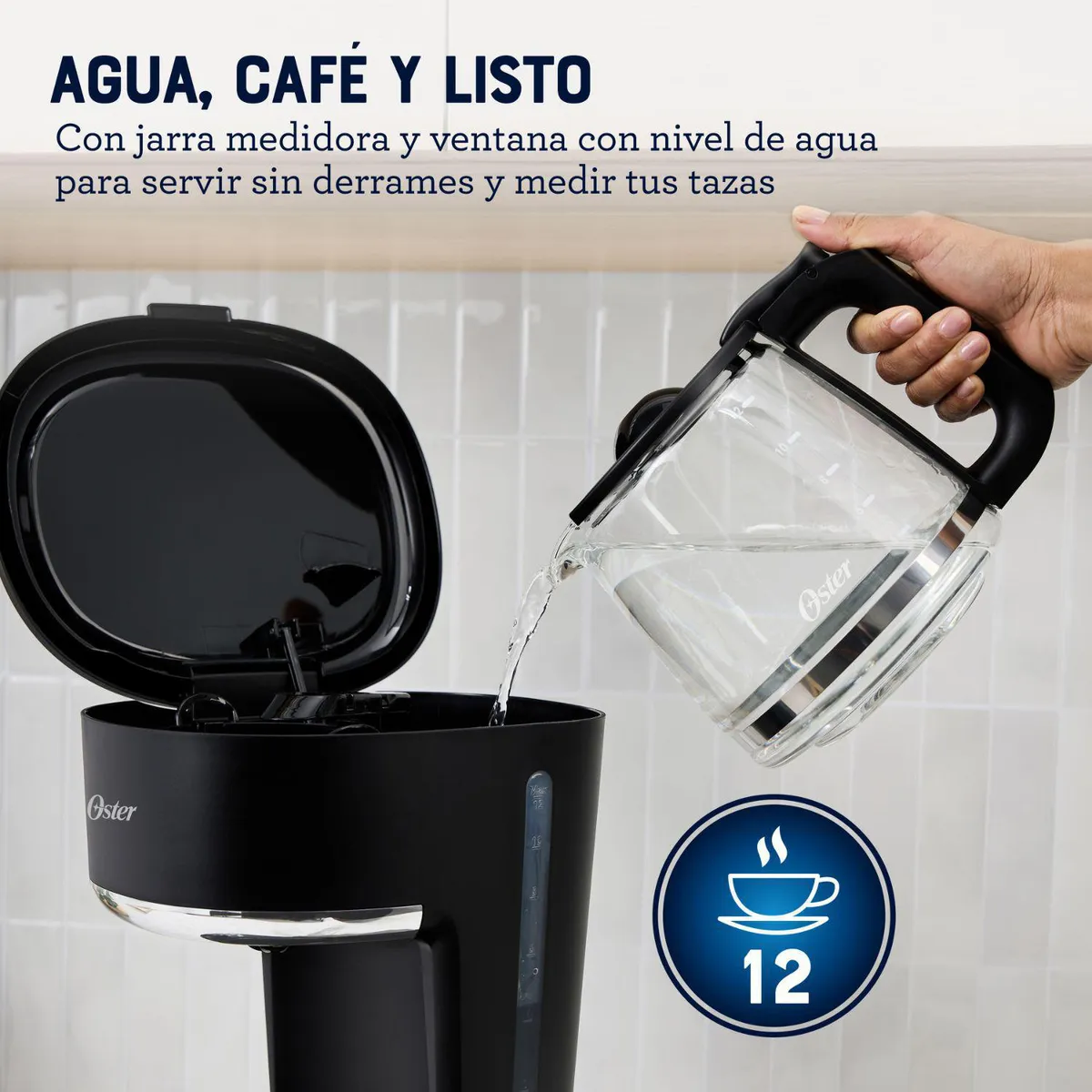 OSTER - Cafetera de Goteo Programable 12 Tazas Negro
