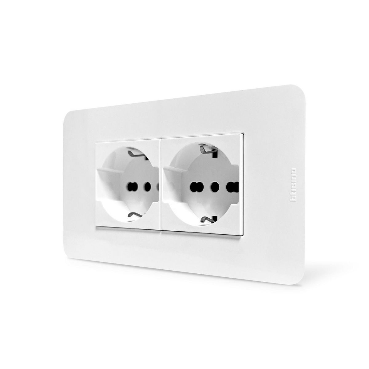 BTICINO - Toma Schuko Doble Blanco 4 Módulos