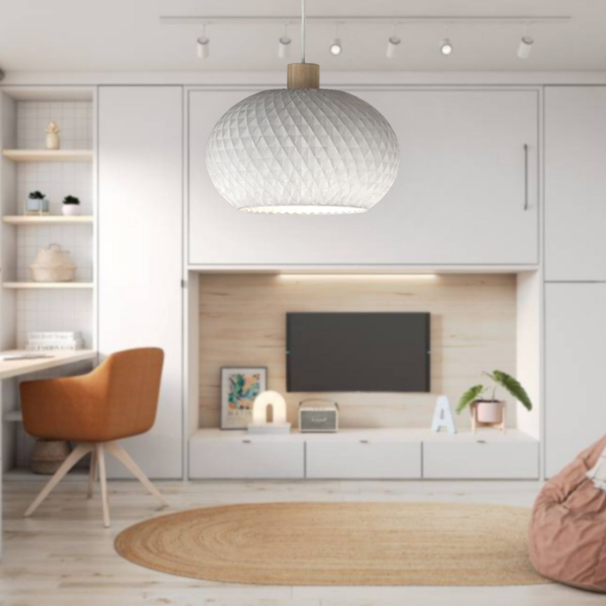 ILUMA - Lámpara Colgante Gretta 1 Luz E27 60W Blanco