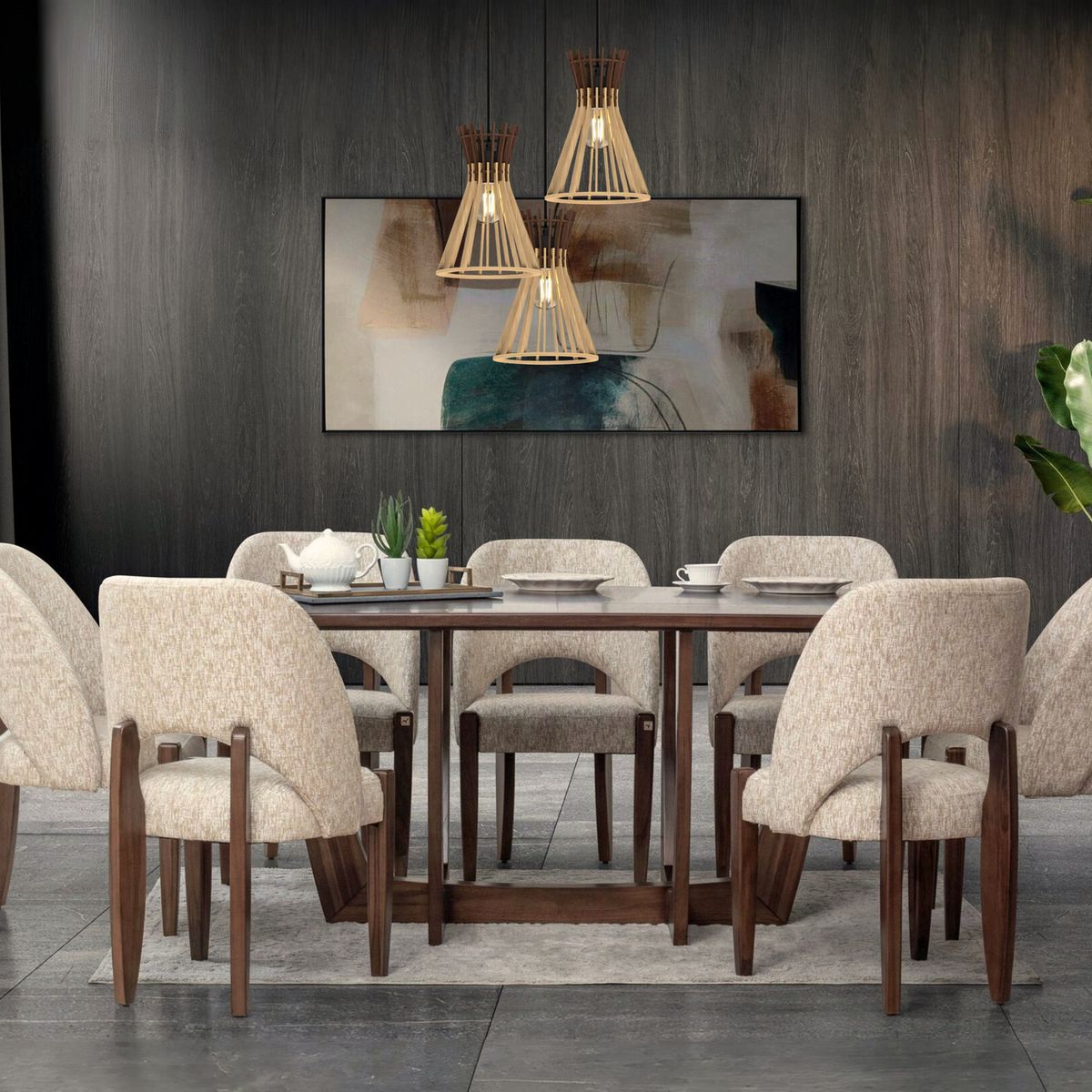 ILUMA - Lámpara Colgante Bali 3 Luces E27 60W Amarillo/Dorado