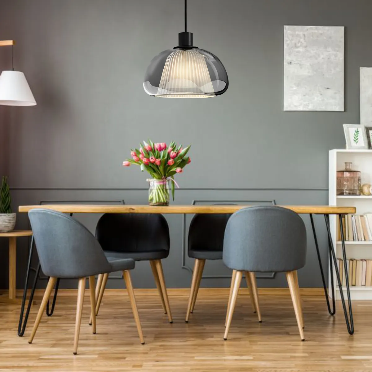 ILUMA - Lámpara Colgante Ramses 1 Luz E27 60W Negro