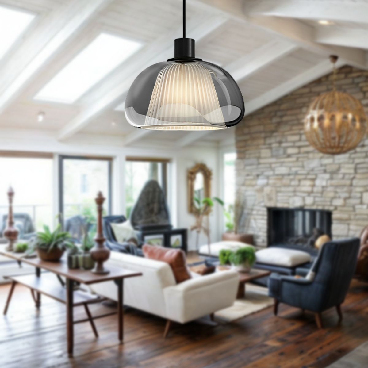 ILUMA - Lámpara Colgante Ramses 1 Luz E27 60W Negro