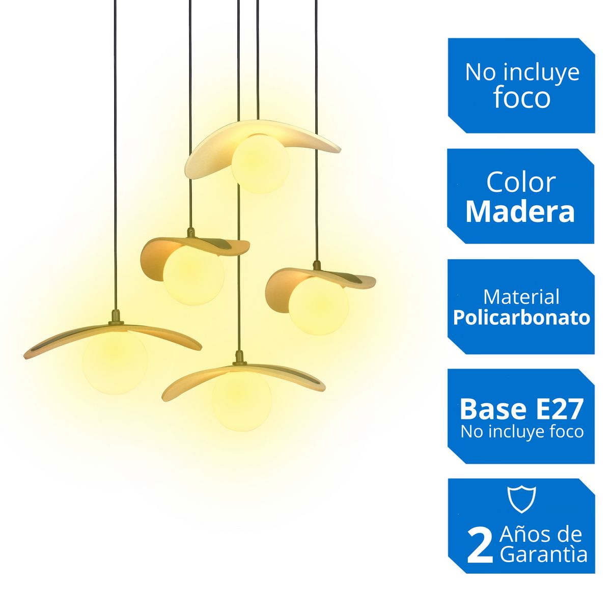 ILUMA - Lámpara Colgante Florencia 5 Luces G9 60W Multicolor