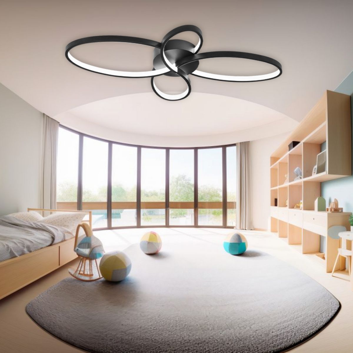 ILUMA - Lámpara de Techo Liriana Luz Cálida 36W Negro