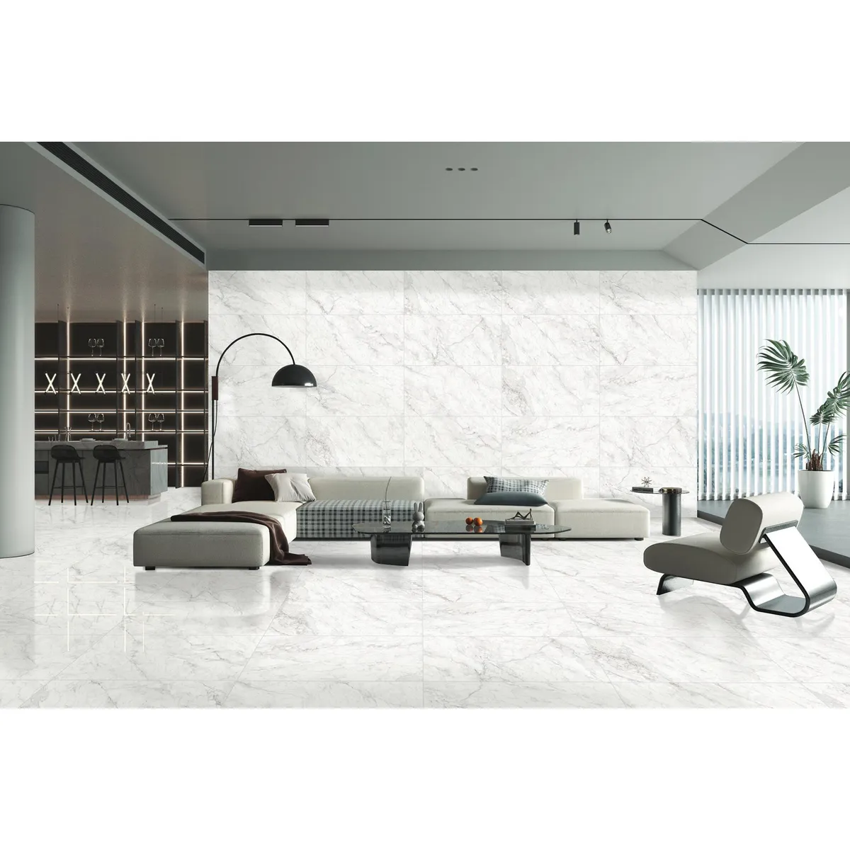 - Porcelanato Marmolado Liguria Blanco 60x120cm 2.16m2