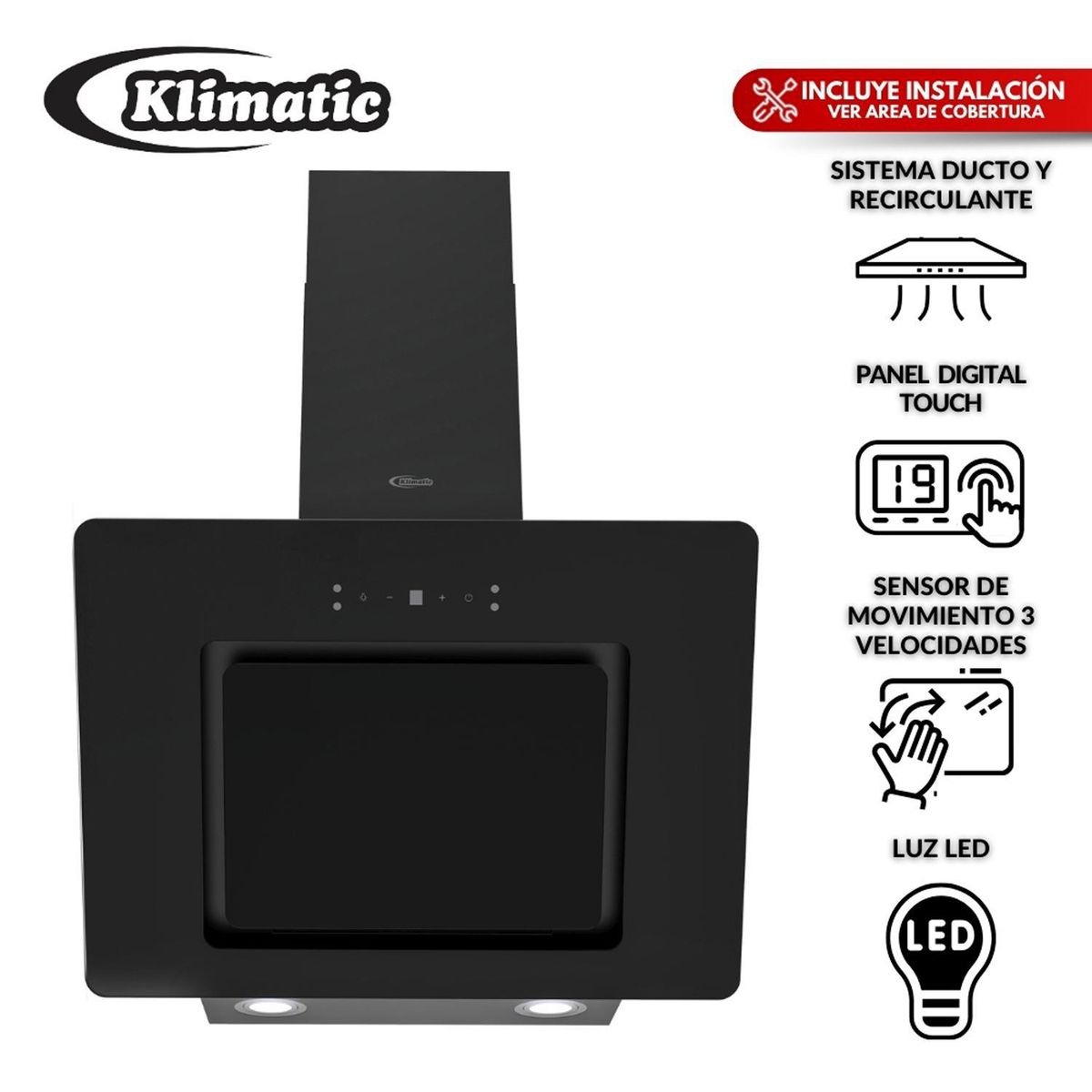 Klimatic - Tricombo Encimera Empotrable Vulcano + Campana Extractora Aria + Horno Empotrable Essen Klimatic