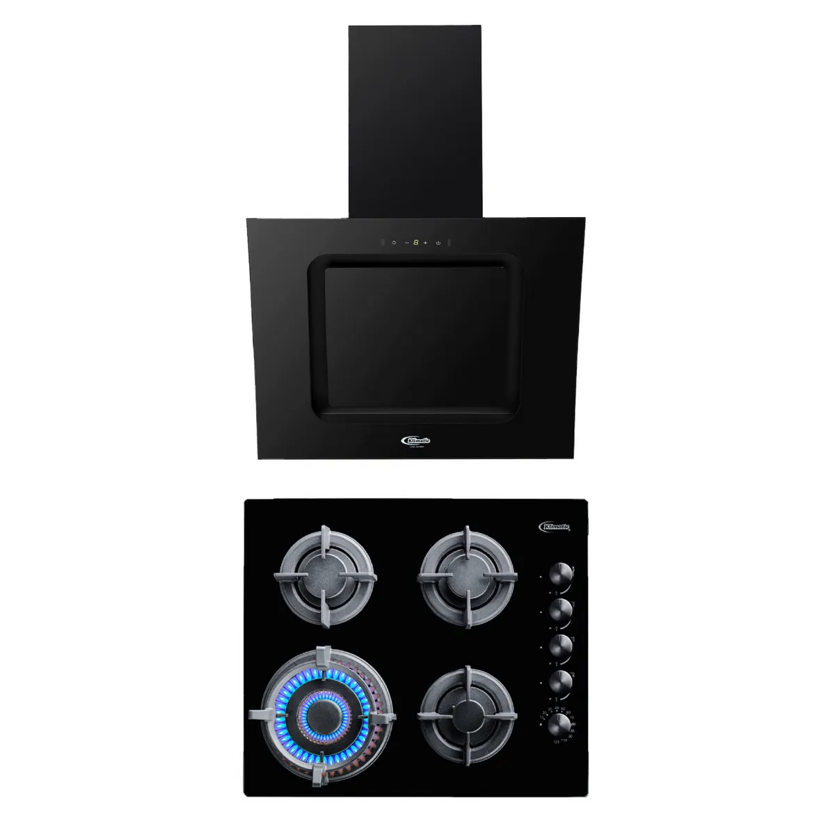 Klimatic - Combo Cocina Empotrable 4 Hornillas Gia X + Campana Extractora Kamba Klimatic