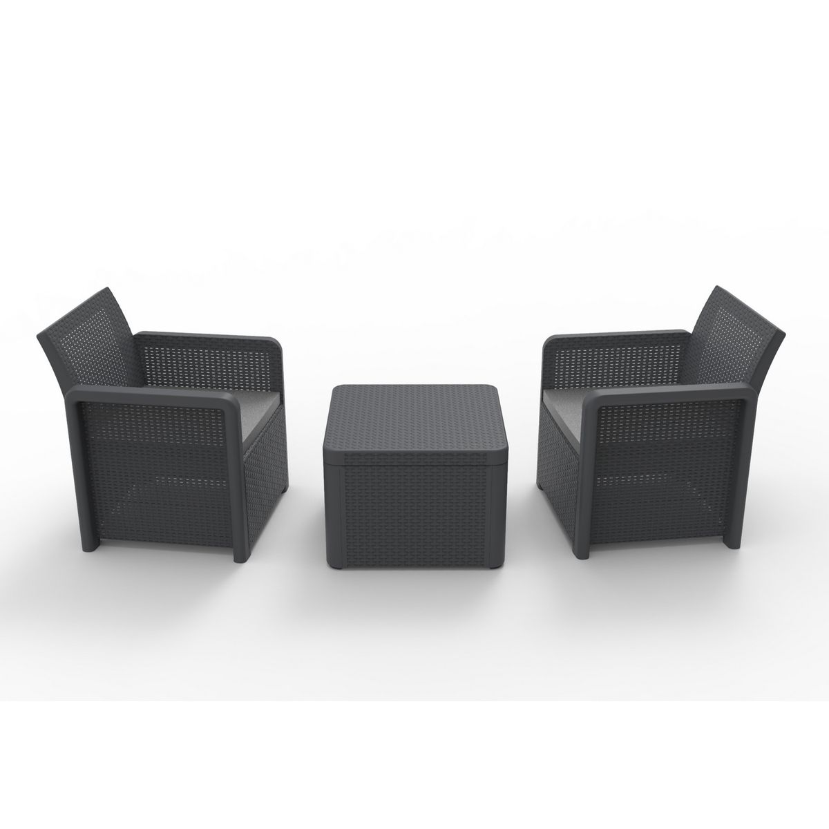 GENERICO - Juego de Balcón de Terraza Nassau 2 Personas Antracita