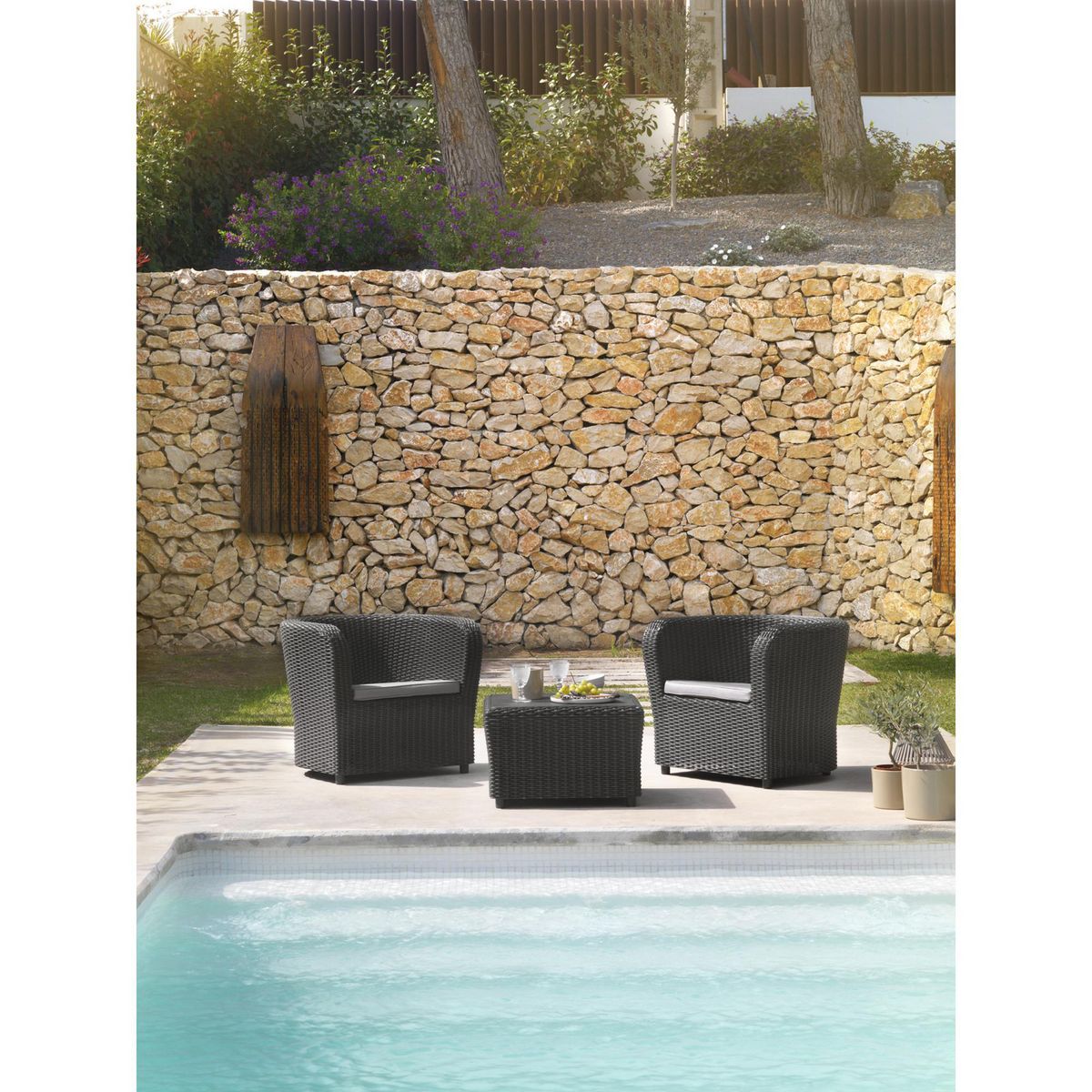 GENERICO - Juego de Balcón de Terraza Nova 2 Personas Antracita