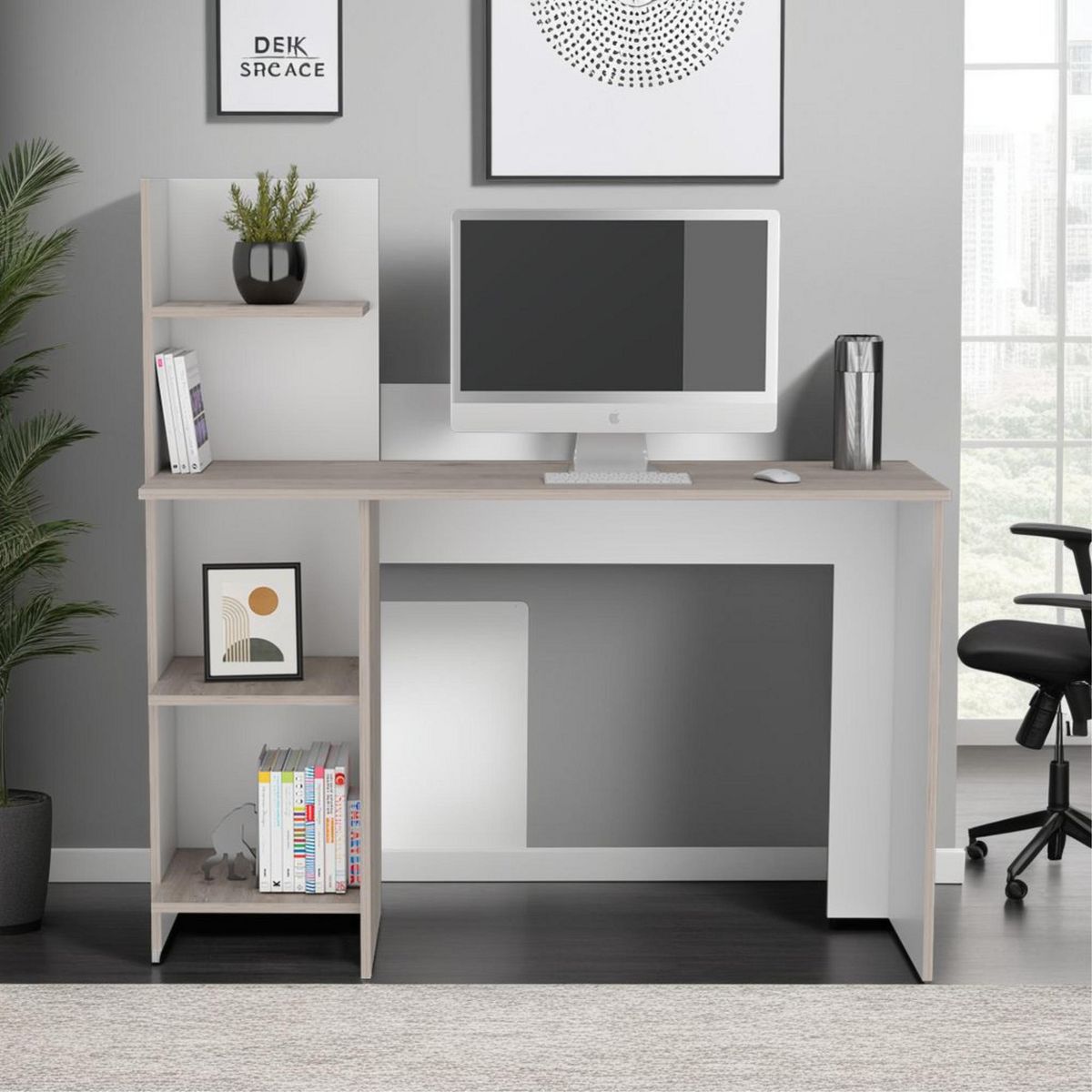 TUHOME - Escritorio Librero Wow Blanco