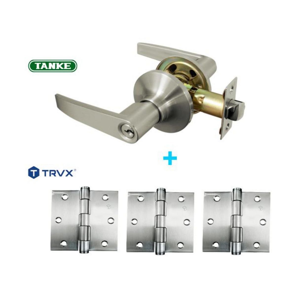 TRAVEX - Manija de Dormitorio 3 Bisagras Acero inoxidable