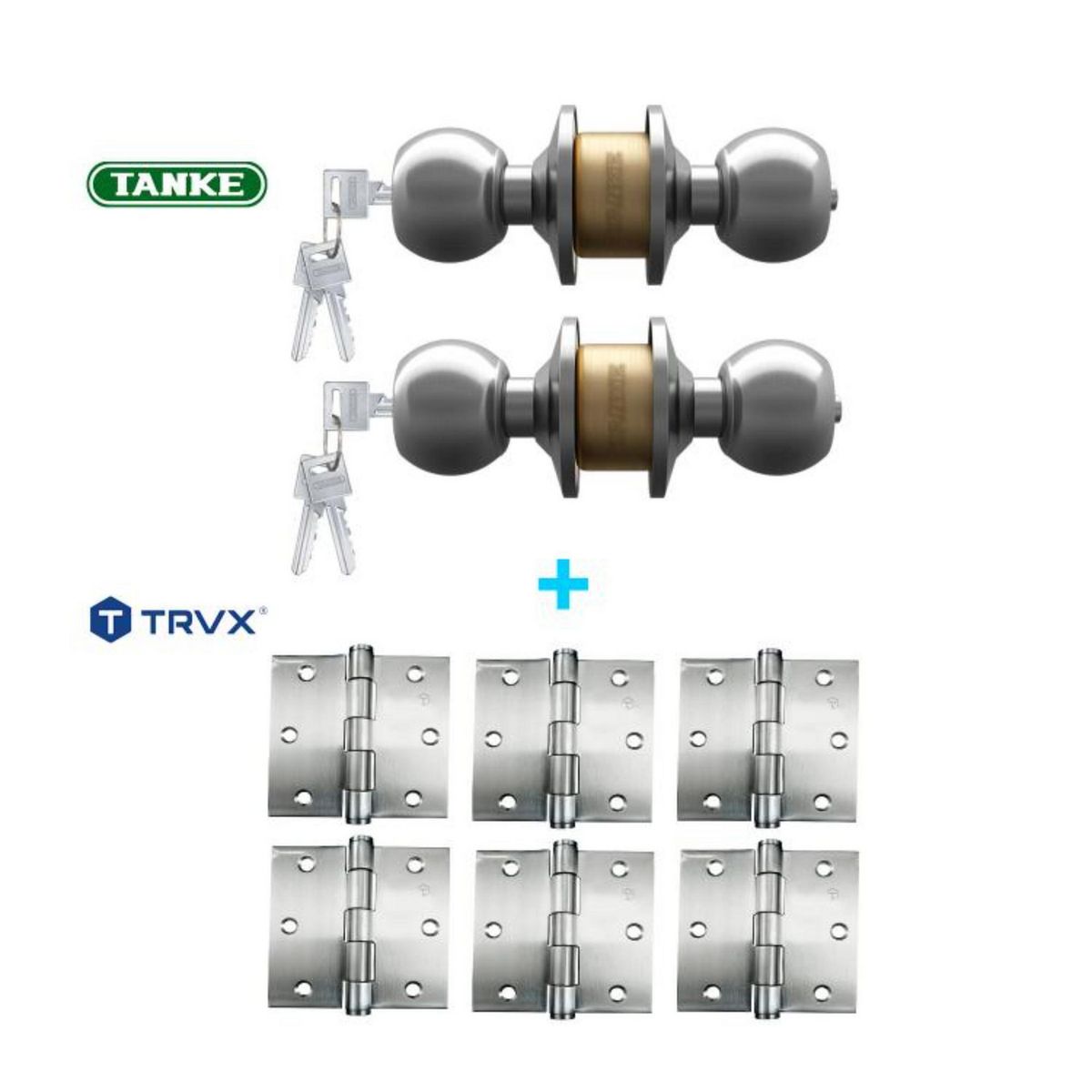 TRAVEX - Perillas de Dormitorio 6 Bisagras Acero inoxidable 2 Unidades
