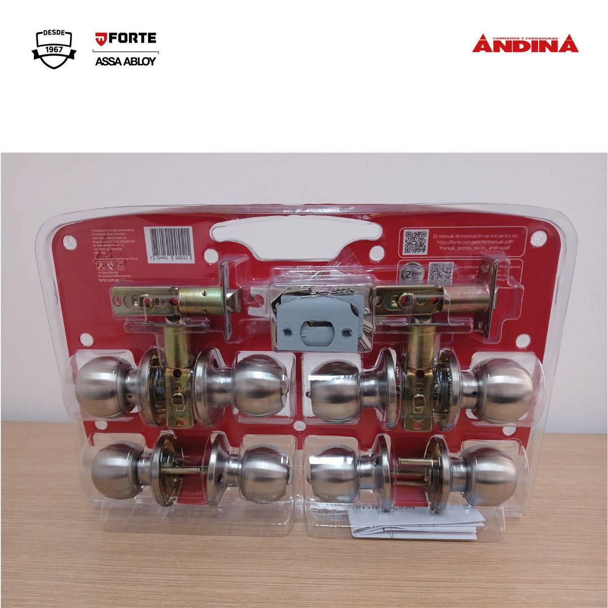 ANDINA - Pomo Plateado de Dormitorio