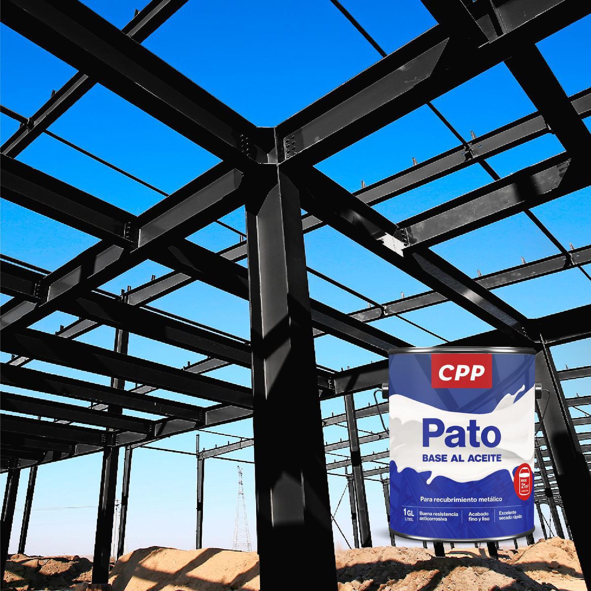 GENERICO - Esmalte CPP Pato Base al Aceite Negro Mate 1 GL