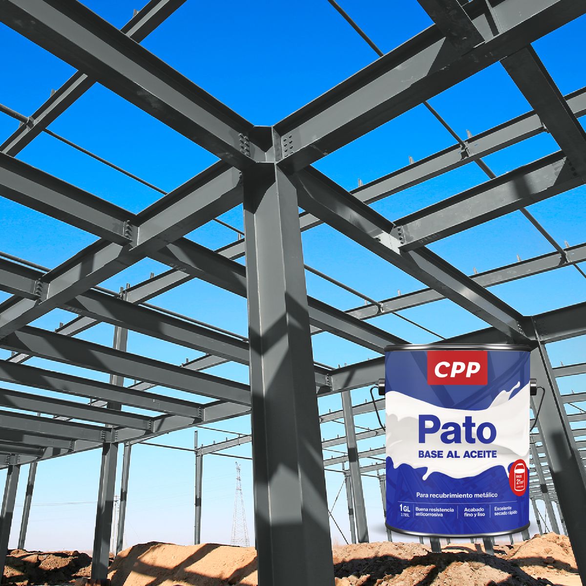 GENERICO - Esmalte Pato Base al Aceite Gris 1 GL