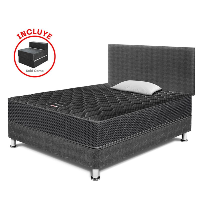 PARAISO - Dormitorio Majestic Black 1.5 plazas  + Sofa Cama