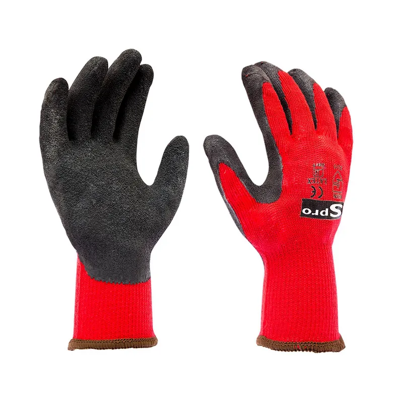  - Guante Tejido Rojo Palma Latex Negro Sproflex