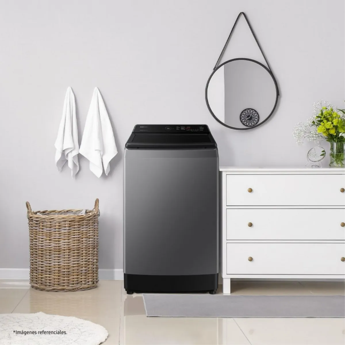 SAMSUNG - Lavadora Carga Superior 15kg Gris WA15CG5441BDPE