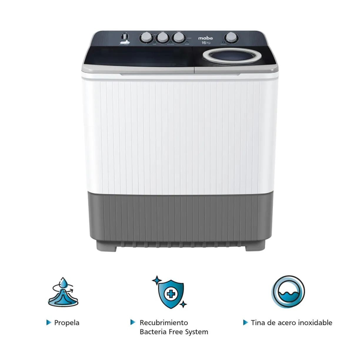 MABE - Lavadora Carga Superior 16 Blanco LMD6124PBBB0