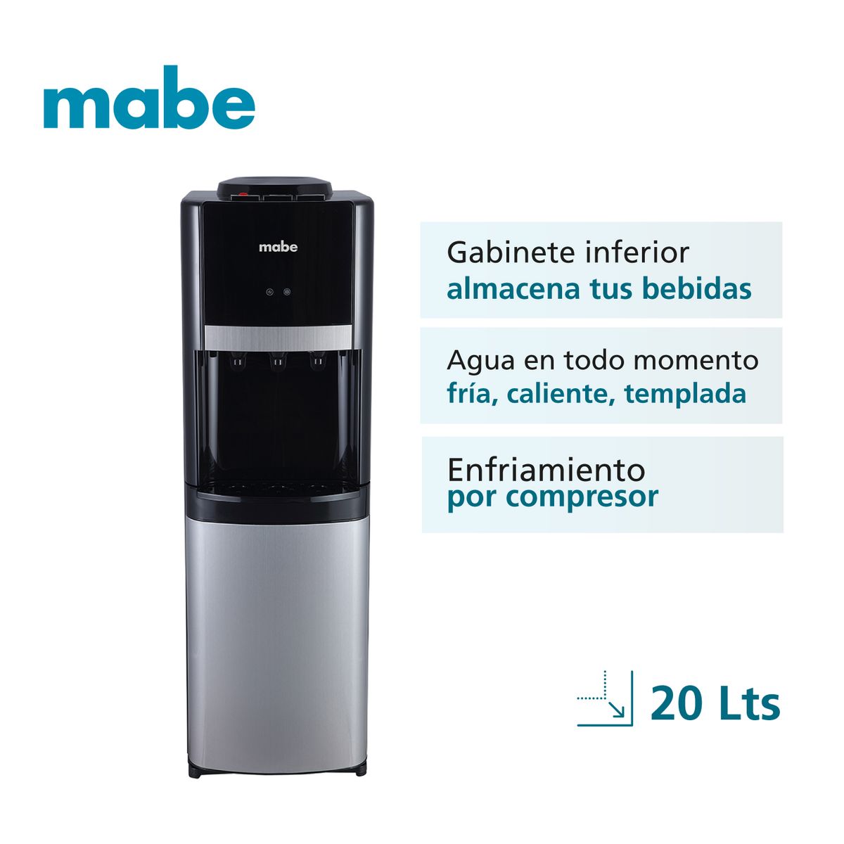 MABE - Dispensador De Agua Negro 20L