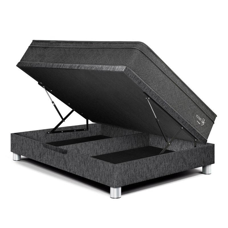 PARAISO - Cama Boxet Pocket Star 2 plz Charcoal + 2 Almohadas + 1 Protector