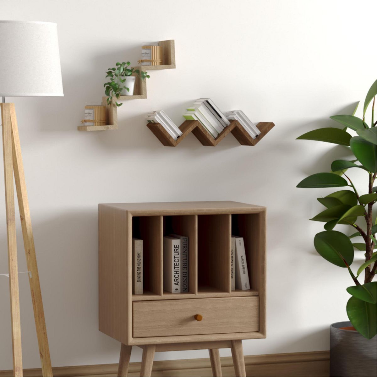 TUHOME - Set 2 Repisas Dalia-Color Cafe