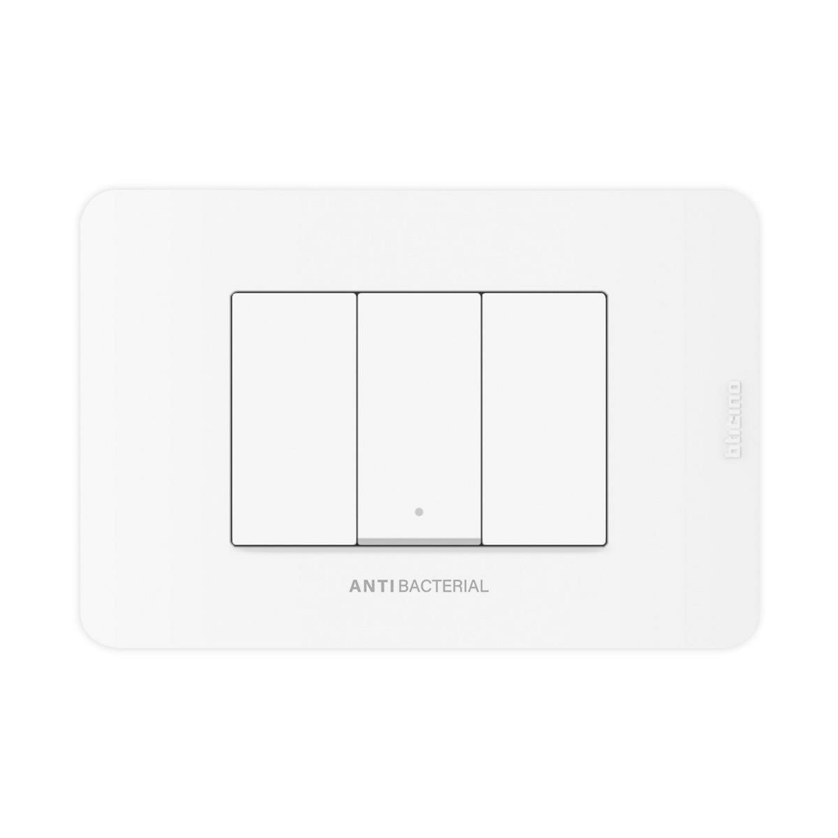 Interruptor de 3 Vías Simple10AX Antibacterial Matix Go, marca BTICINO - Foto Principal