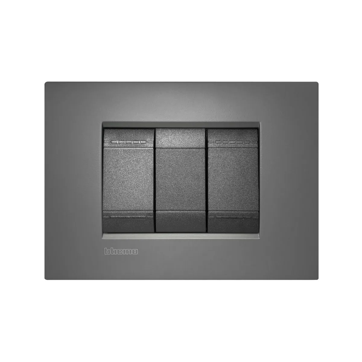 BTICINO - Interruptor Unipolar Doble 16AX Living Light Air Negro-Street Arena